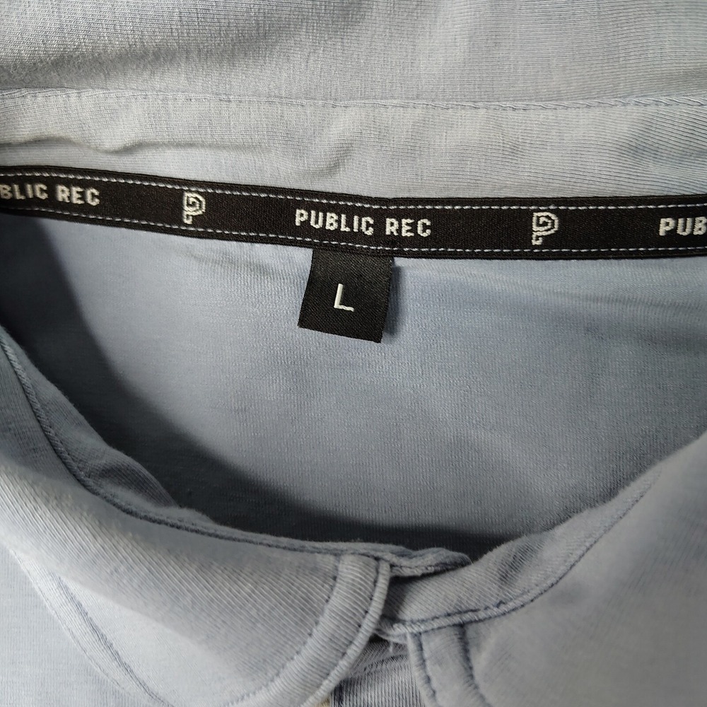 Public Rec Polo Shirt Mens Large Blue Performance Stretch Logo Golf Go To Polo - Picture 4 of 9
